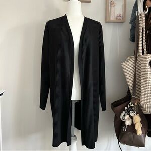Marc New York Ribbed Long Sleeve Cardigan in Black Women’s Size L Casual Thin